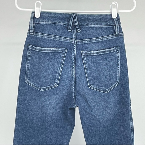 GOOD AMERICAN NWT GOOD CURVE RIPPED HIGH WAIST ANKLE STRAIGHT LEG JEANS 0/25 - Picture 5 of 12